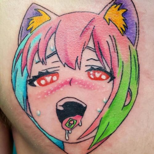 Anime tattoo by Chris Dorn at Cactus Tattoo in Mankato