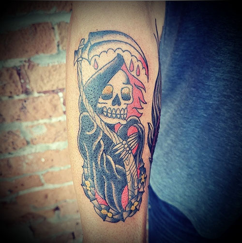 Grim Reaper tattoo by Chris Dorn at Cactus Tattoo